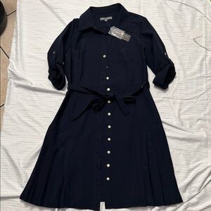 Sharagano Navy 3/4 Sleeve Dress